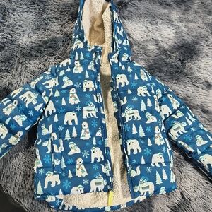 Kids Blue Polar Bear Winter Jacket
